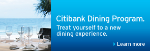 Citibank Dining Program. Treat yourself to a new dining experience.
