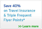 Save 40% on Travel Insurance & Triple Frequent Flyer Points*